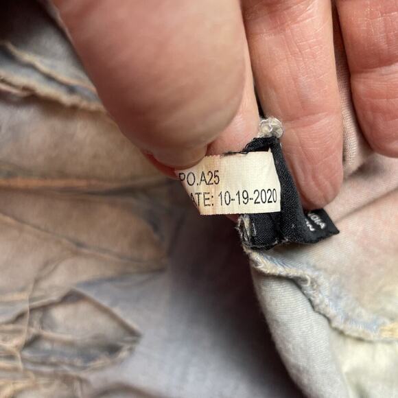 Thrill Jeans Distressed Tunic Shirt Womens 1X Colorful Stripe Acid Wash Grunge - Picture 6 of 8